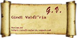 Gindl Valéria névjegykártya