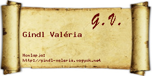 Gindl Valéria névjegykártya